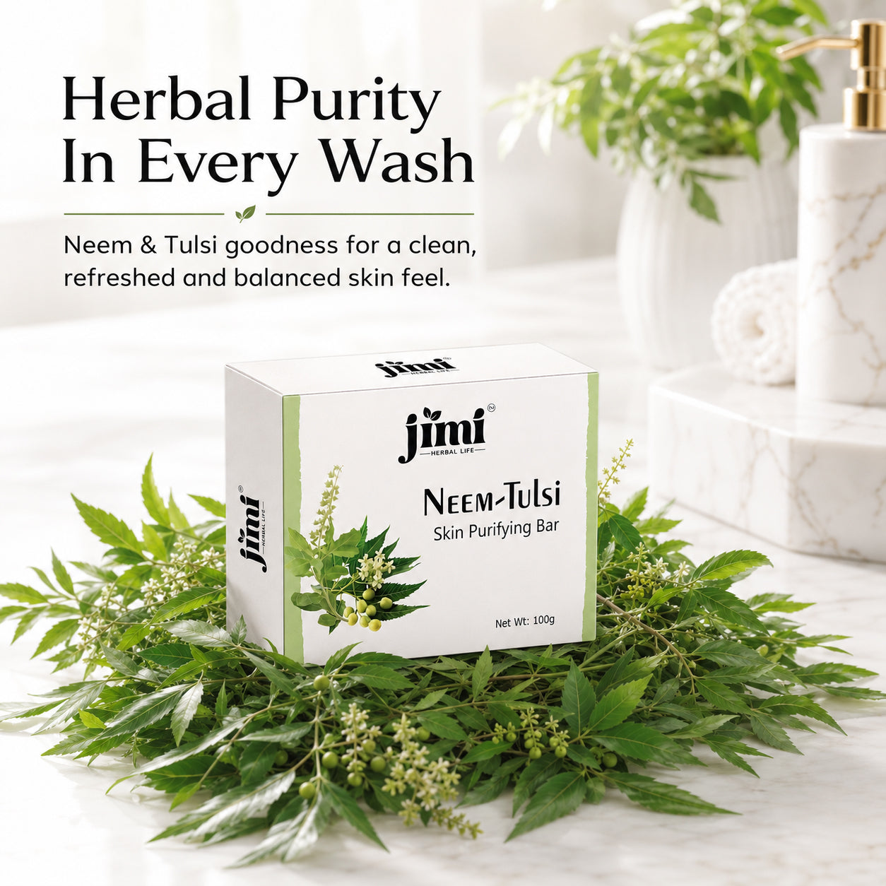 JIMI Neem-Tulsi Skin Purifying Bar
