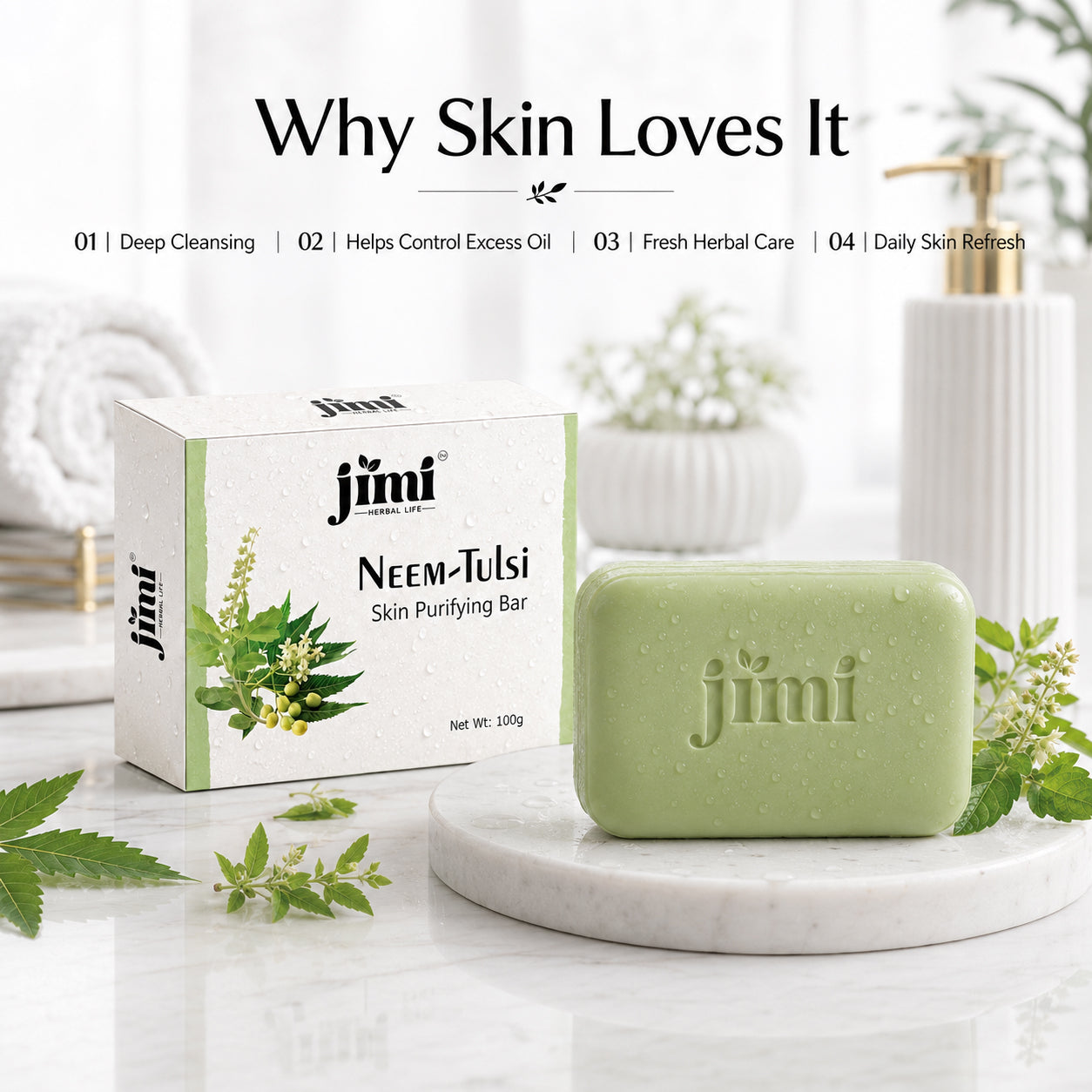 JIMI Neem-Tulsi Skin Purifying Bar